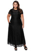 Sexy Black Plus Size Lace Party Gown